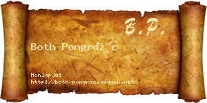 Both Pongrác névjegykártya